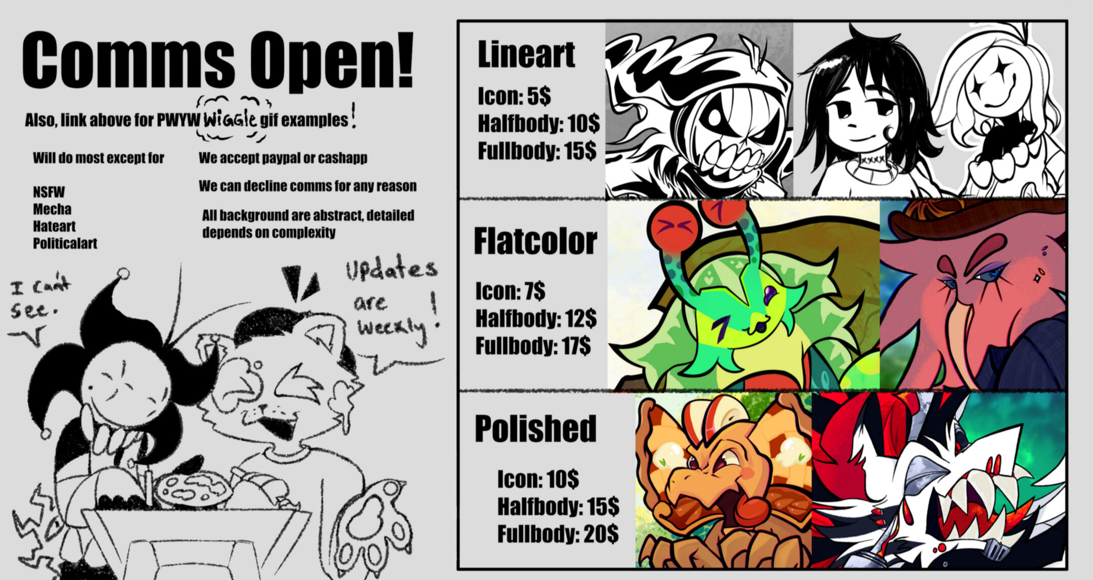 Pk on left and Lobst on right